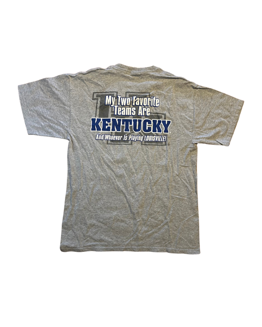 Kentucky University Wildcats Favorite Teams Whoever Plays Louisville Grey Tshirt - Medium - 21" x 29"