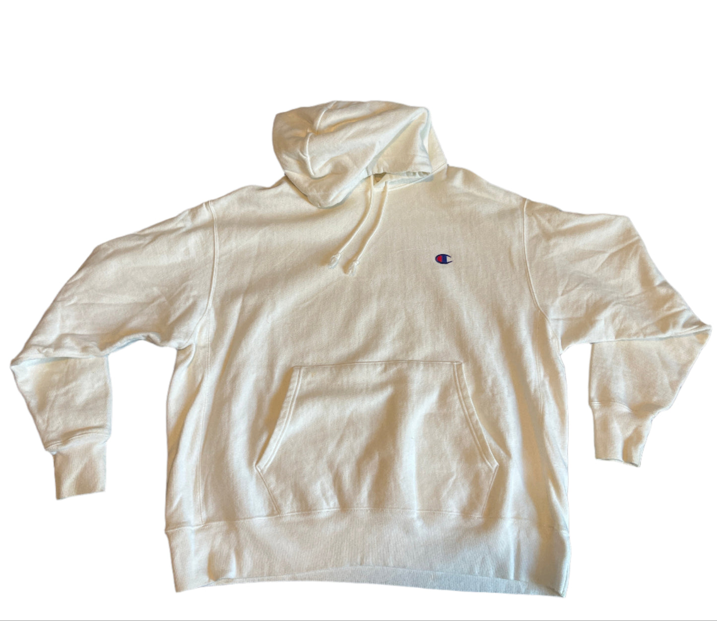 Champion Reverse Weave White Hoodie Hooded Sweatshirt - XLarge - 27" x 27"