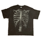 Delta Pro Weight Skull Skeleton Bones Ribs XRay Black Grey Faded Cotton Tshirt - Large - 23" x 28"