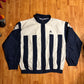 90's Adidas Navy Striped Windbreaker Jacket - XLarge - 26” x 29.5”