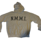 90's Jerzees Russell Athletic NMMI Zip Up Hooded Sweatshirt - Large - 22.5" x 23"