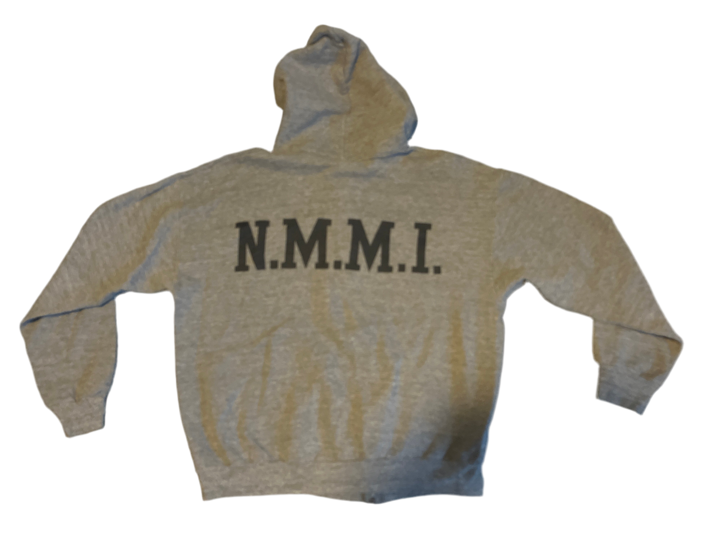 90's Jerzees Russell Athletic NMMI Zip Up Hooded Sweatshirt - Large - 22.5" x 23"