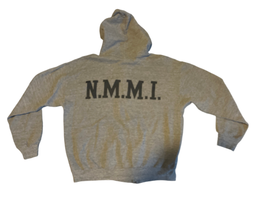 90's Jerzees Russell Athletic NMMI Zip Up Hooded Sweatshirt - Large - 22.5" x 23"