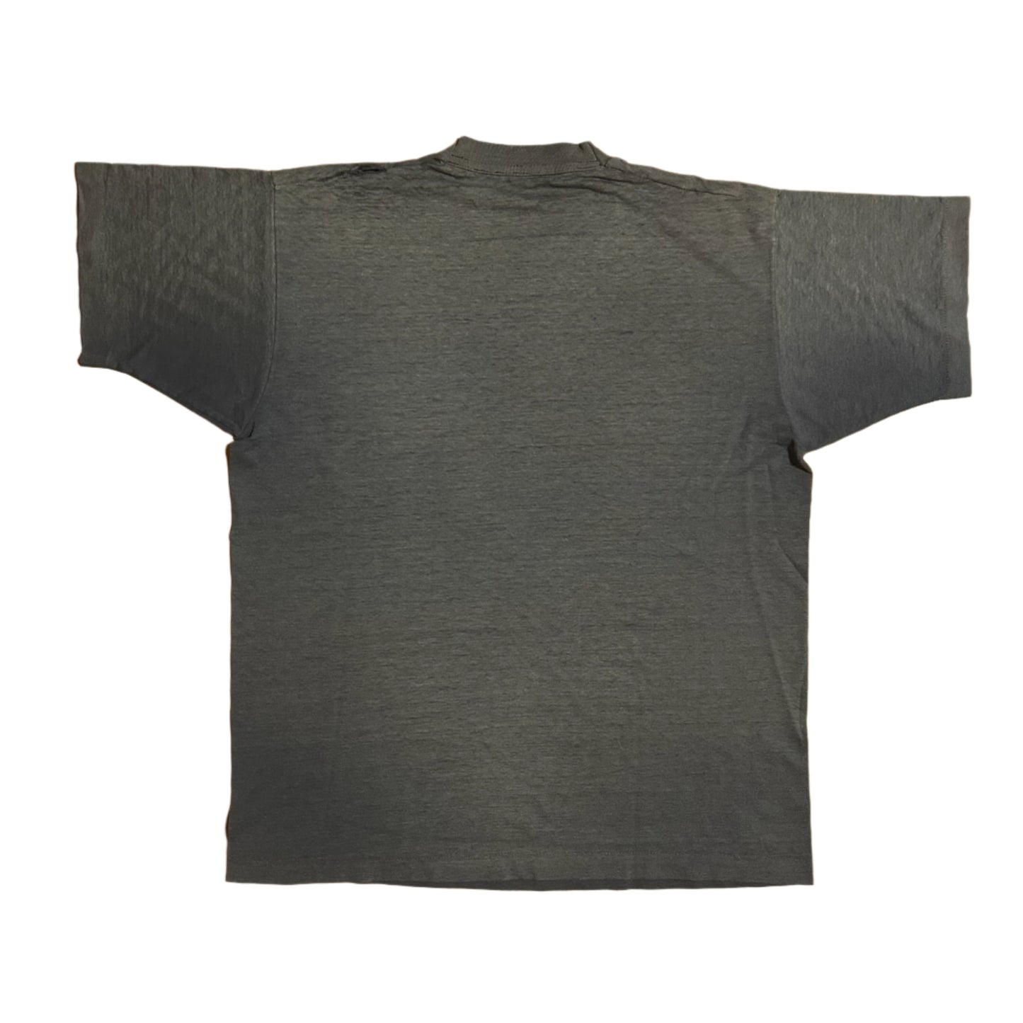 80/90’s Single Stitch Distressed Sun Faded Navy Thin Blank Pocket Tshirt - Large - 22” x 27”