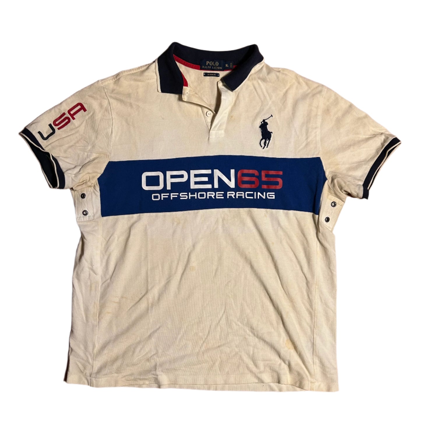 Polo Ralph Lauren Open 65 Offshore Racing P-15 USA Polo Shirt - Large - 23.5” x 28”