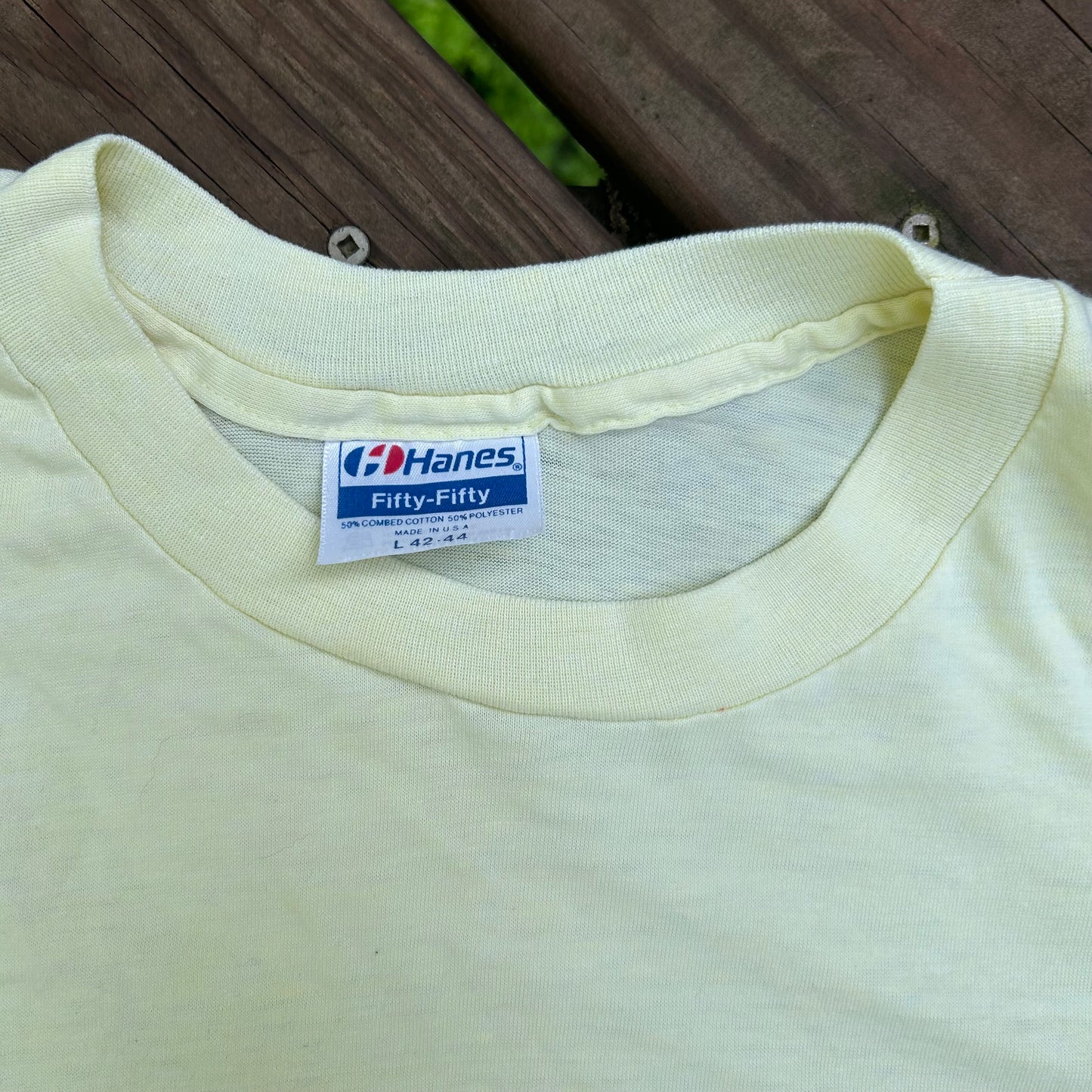 90’s Hanes Fifty Fifty Yellow Blank Tshirt - Small - 18” x 27”