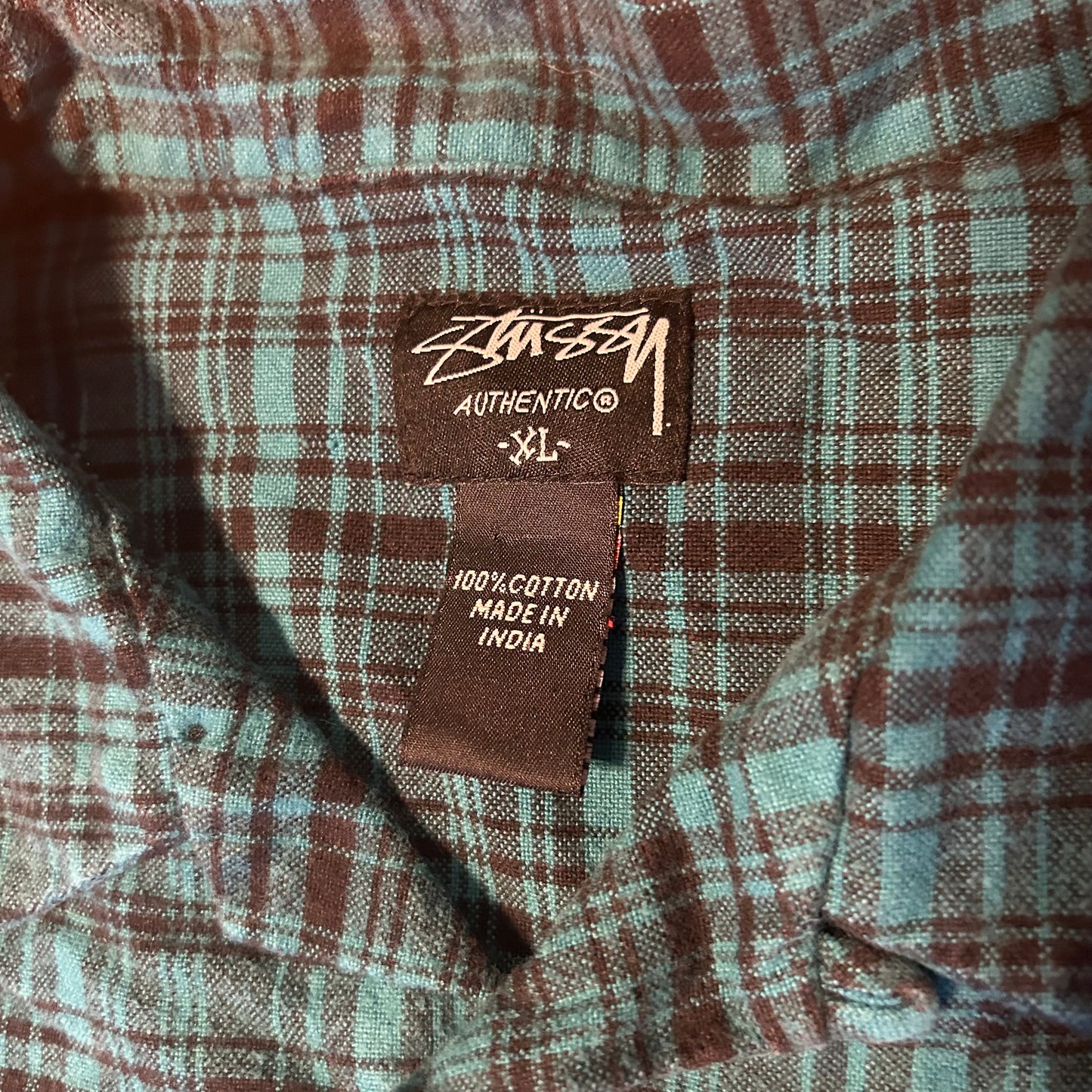 Authentic Stussy Cotton Flannel Collared Formal Shirt - Large - 23” x 28”