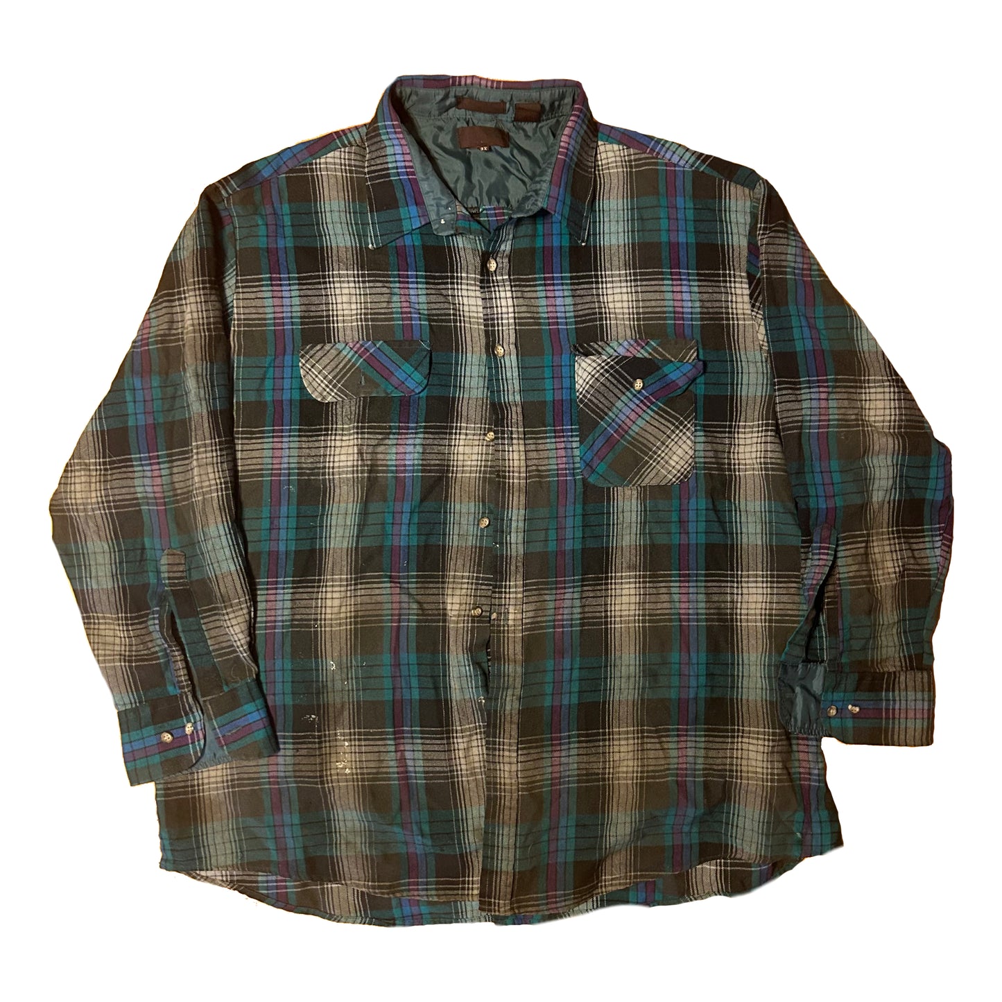 Flannel Button Up Down Formal Collared Shirt - XLarge - 28” x 30”