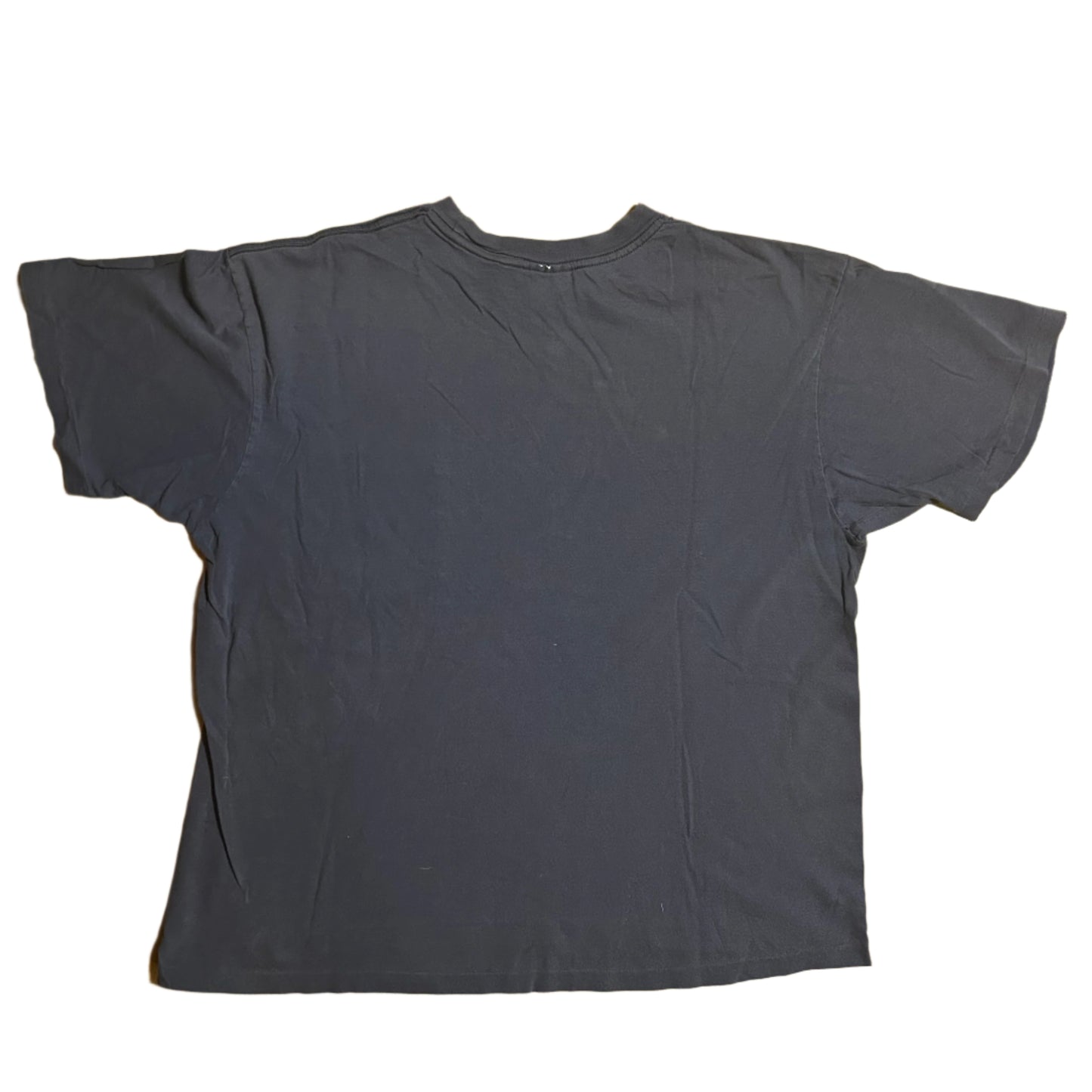 Old Navy Single Stitch Distressed Faded Navy Purple Blank Pocket Tshirt - Medium - 21” x 25”