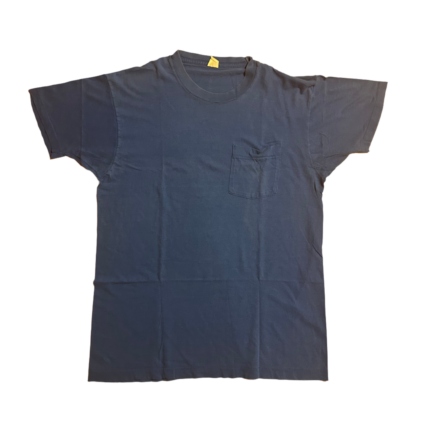 90’s FOTL Blue Blank Pocket Tshirt - Medium - 21” x 29”