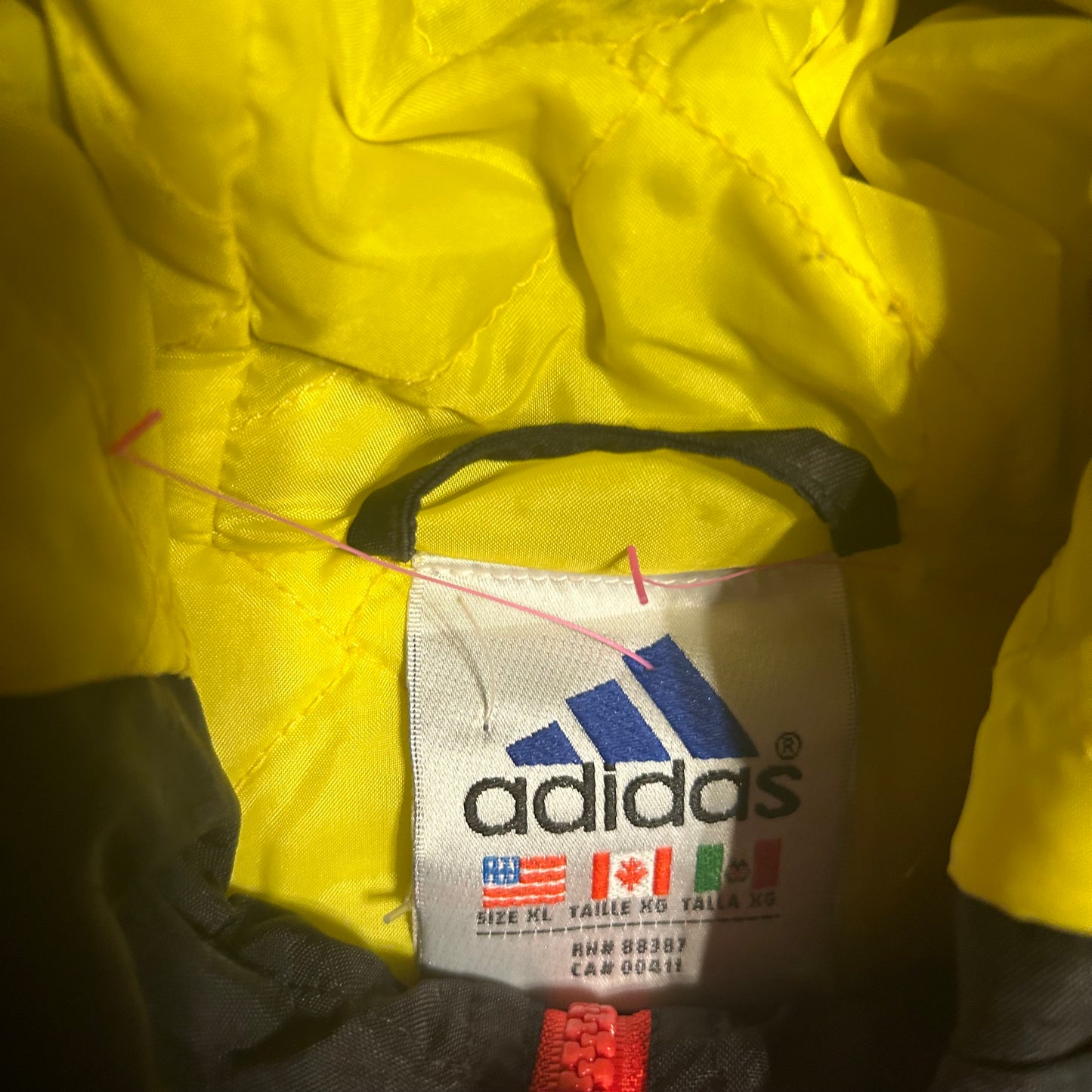 90's Adidas Puffer Jacket Winter Coat - XLarge - 24” x 29”