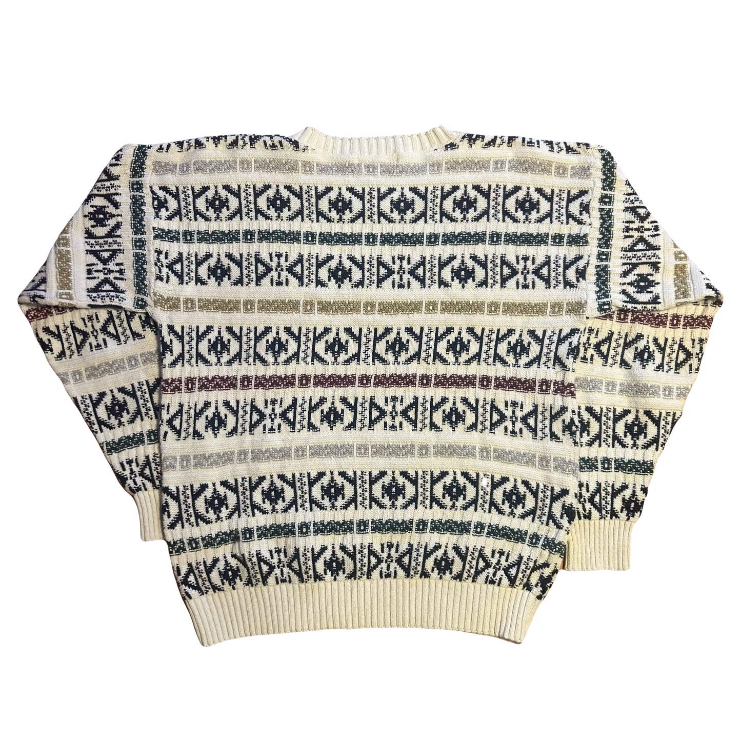 90’s Cedar Creek Patterned Sweater - Large - 23” x 27”