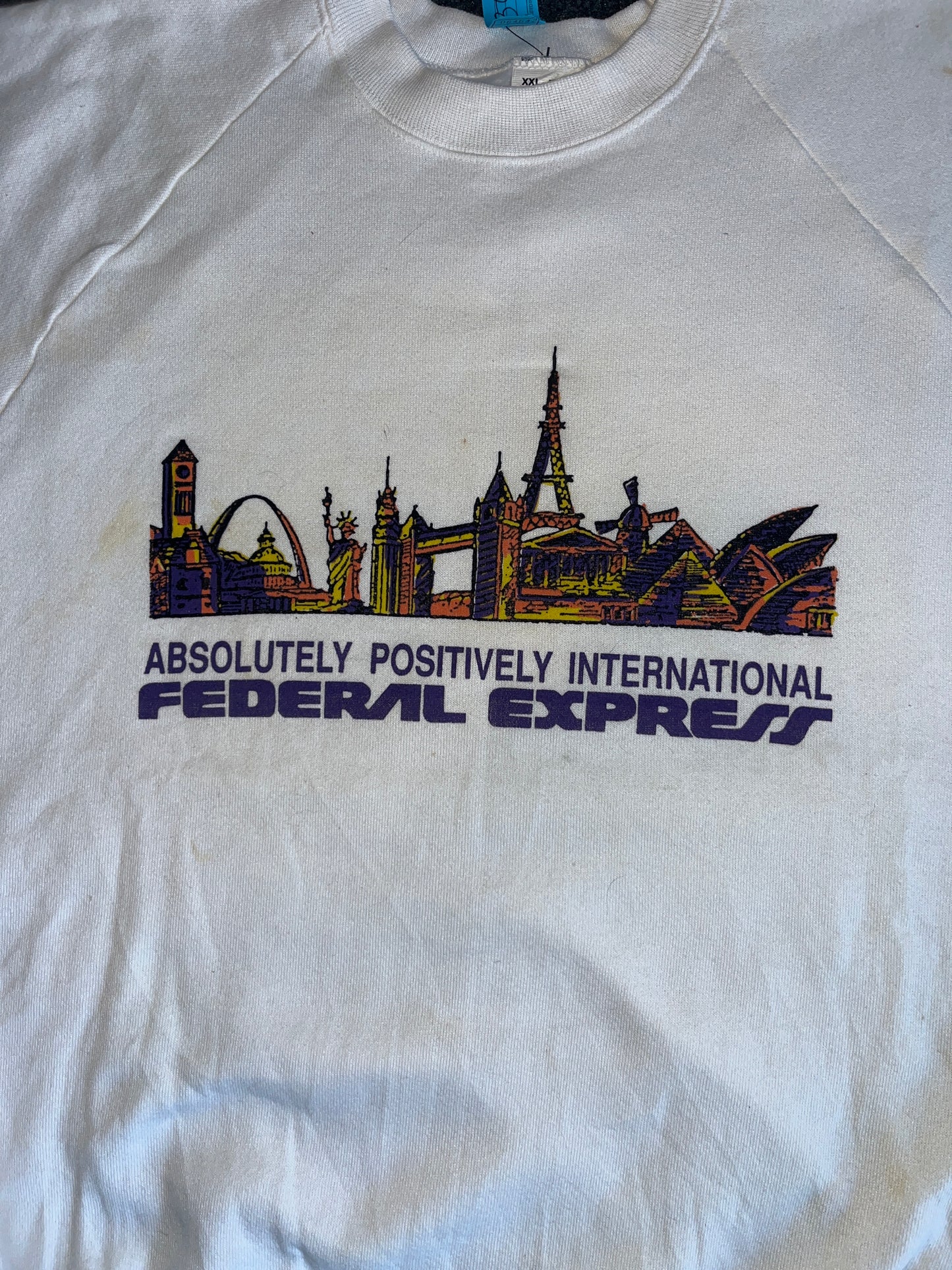 90's FOTL Absolutely International Federal Express FedEx Crewneck Sweatshirt - XLarge - 24" x 28"