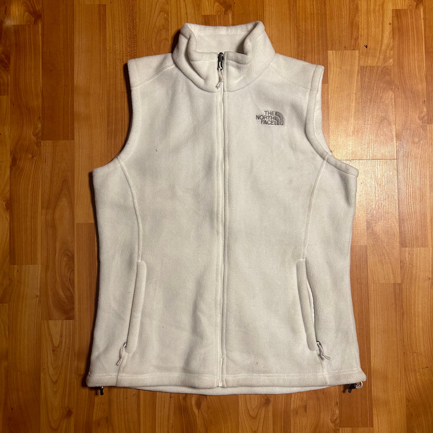 The North Face White Fleece Vest - Medium - 20” x 25.5”