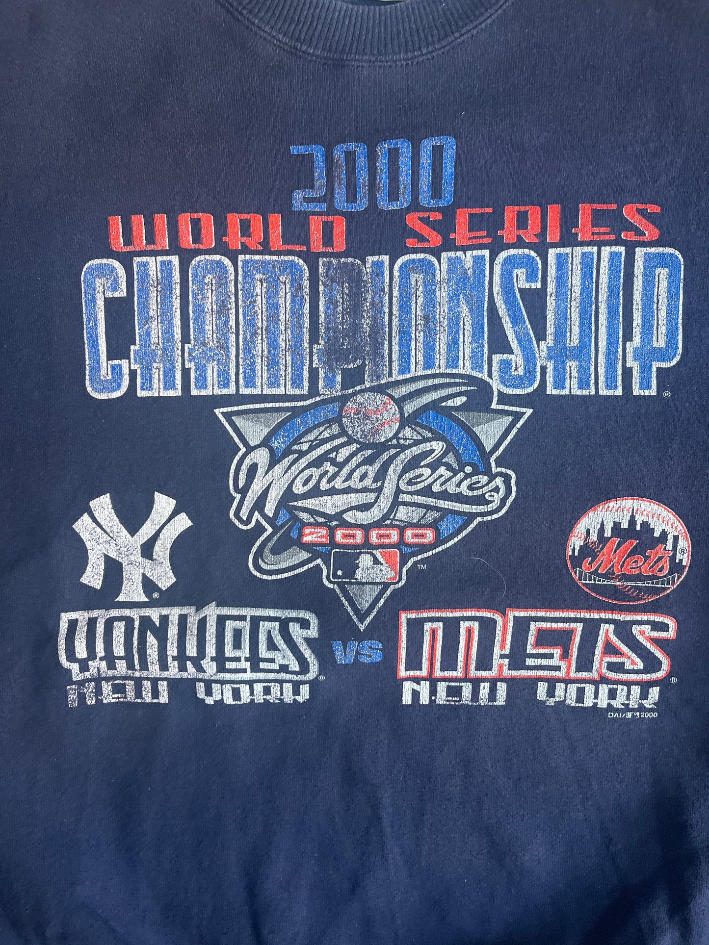 00's Santee 2000 Subway Series Mets Yankees MLB Crewneck Sweatshirt - Large - 23" x 25"