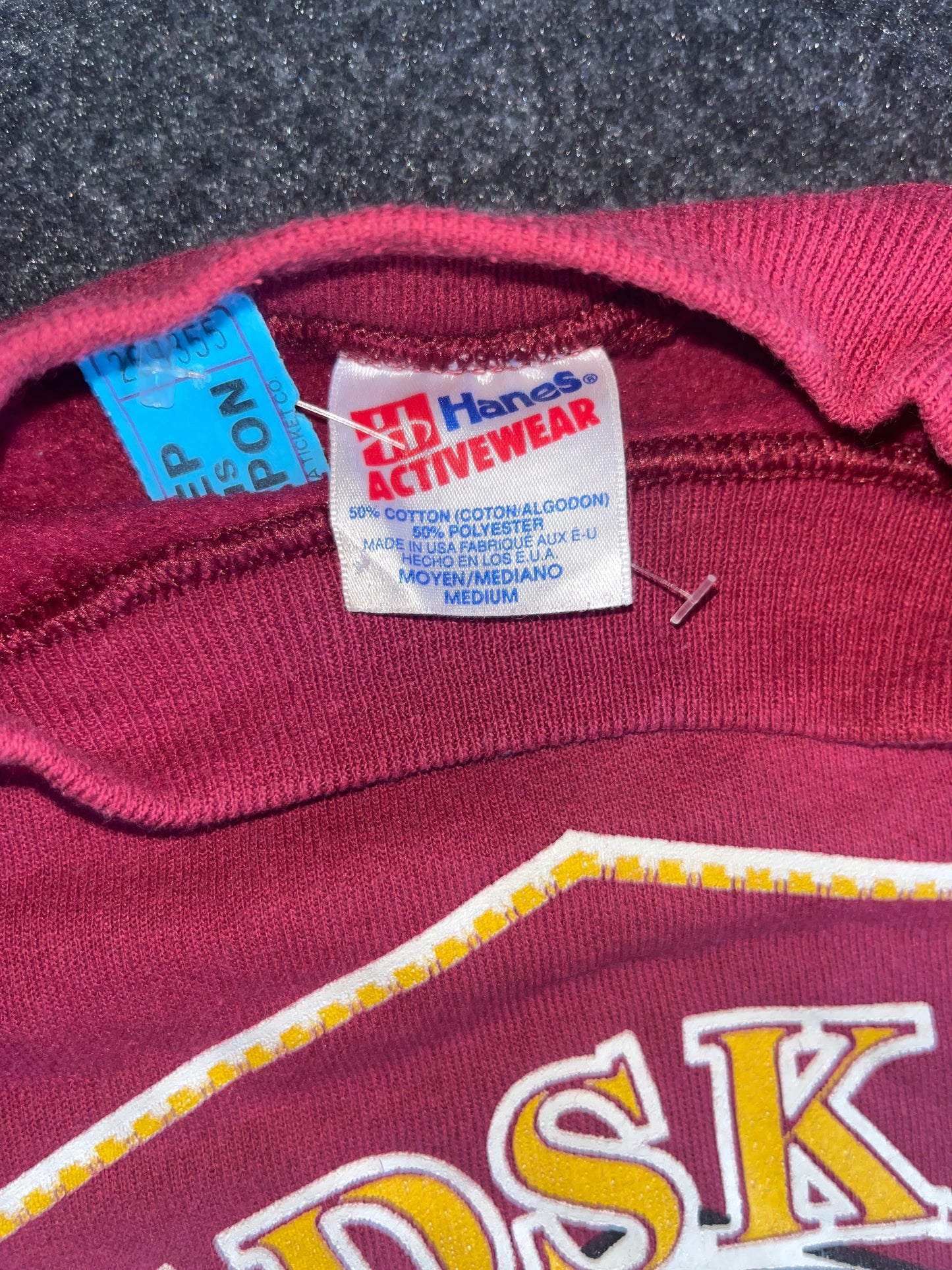 90's Hanes Washington Redskins Commanders NFL Crewneck Sweatshirt - Medium - 20" x 23.5"