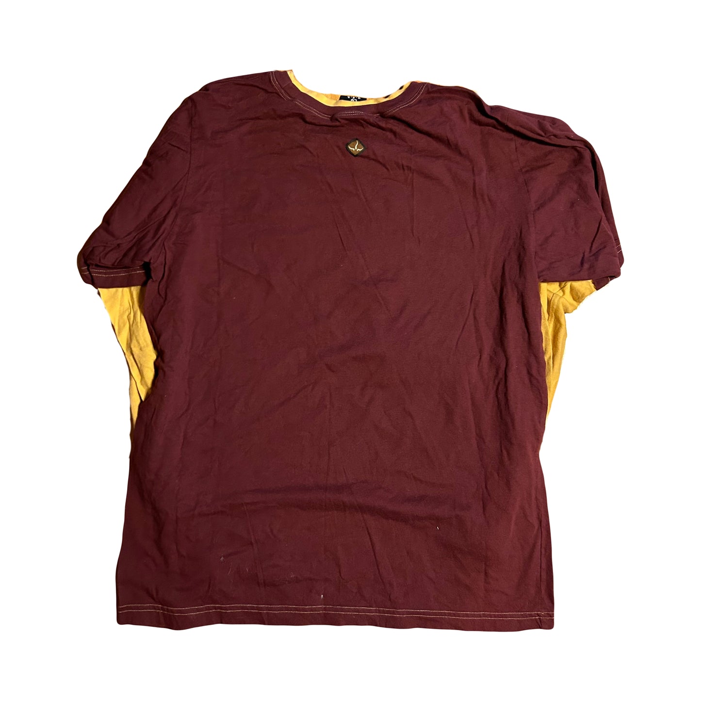 90’s Prana Longsleeve Maroon Yellow Blank Shirt - Medium - 21.5” x 27.5”