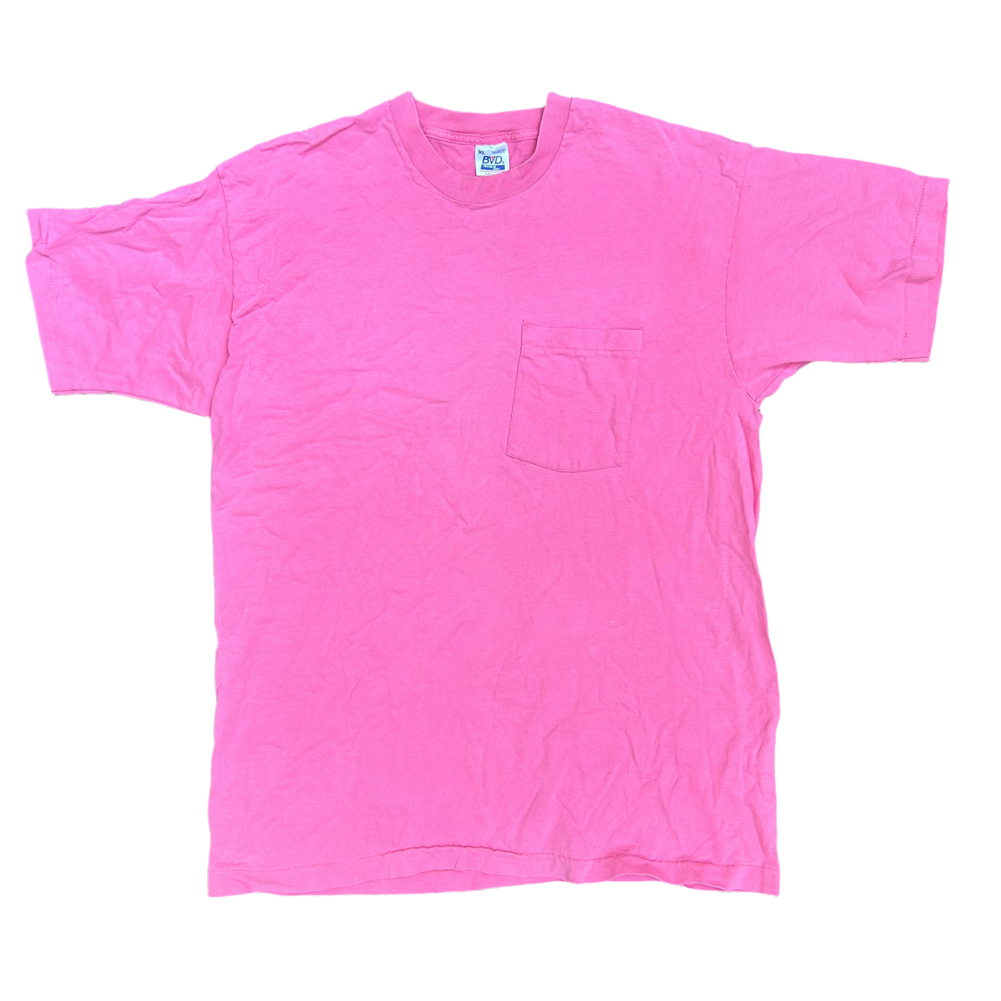 90’s BVD Blank Pink Pocket Tshirt - Large - 22” x 31”