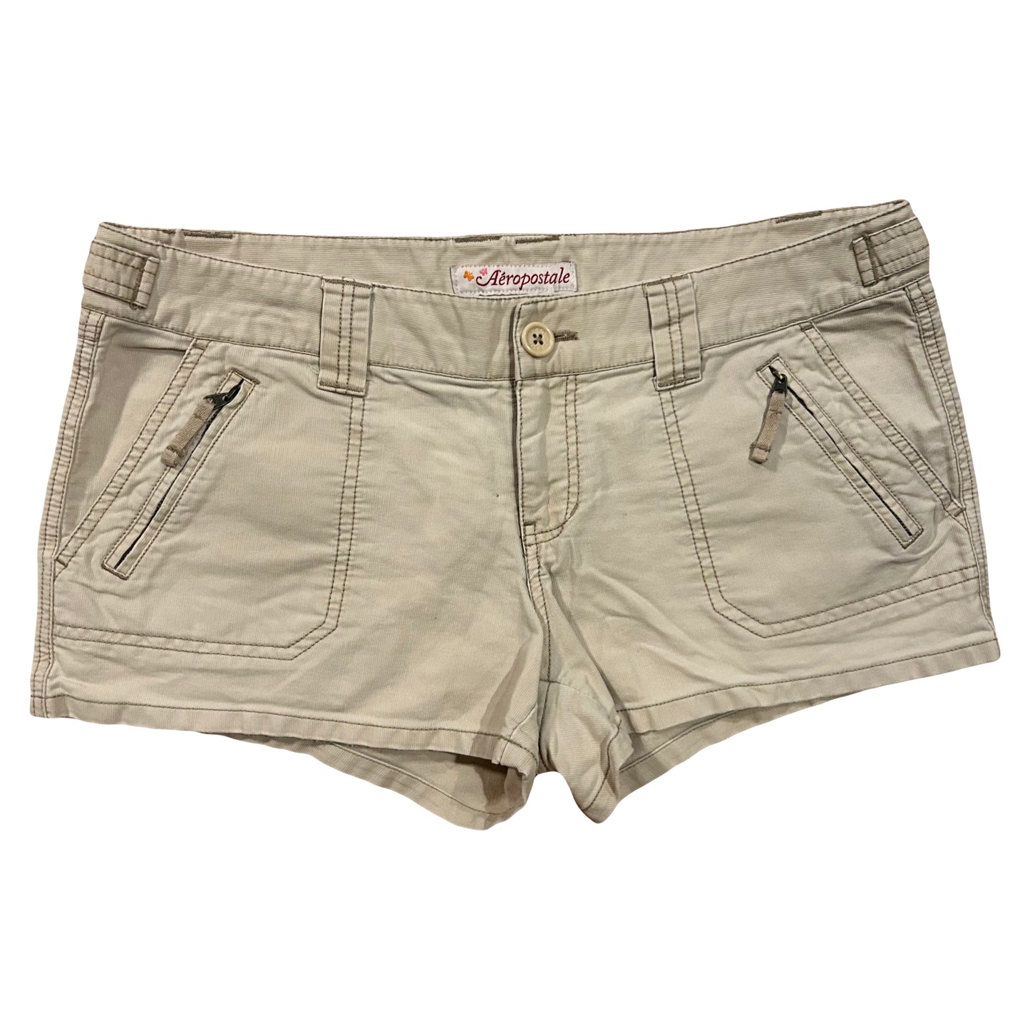 Aeropostale Khaki Cargo Cotton Shorts - Women’s 9/10 - 34” x 2.5”