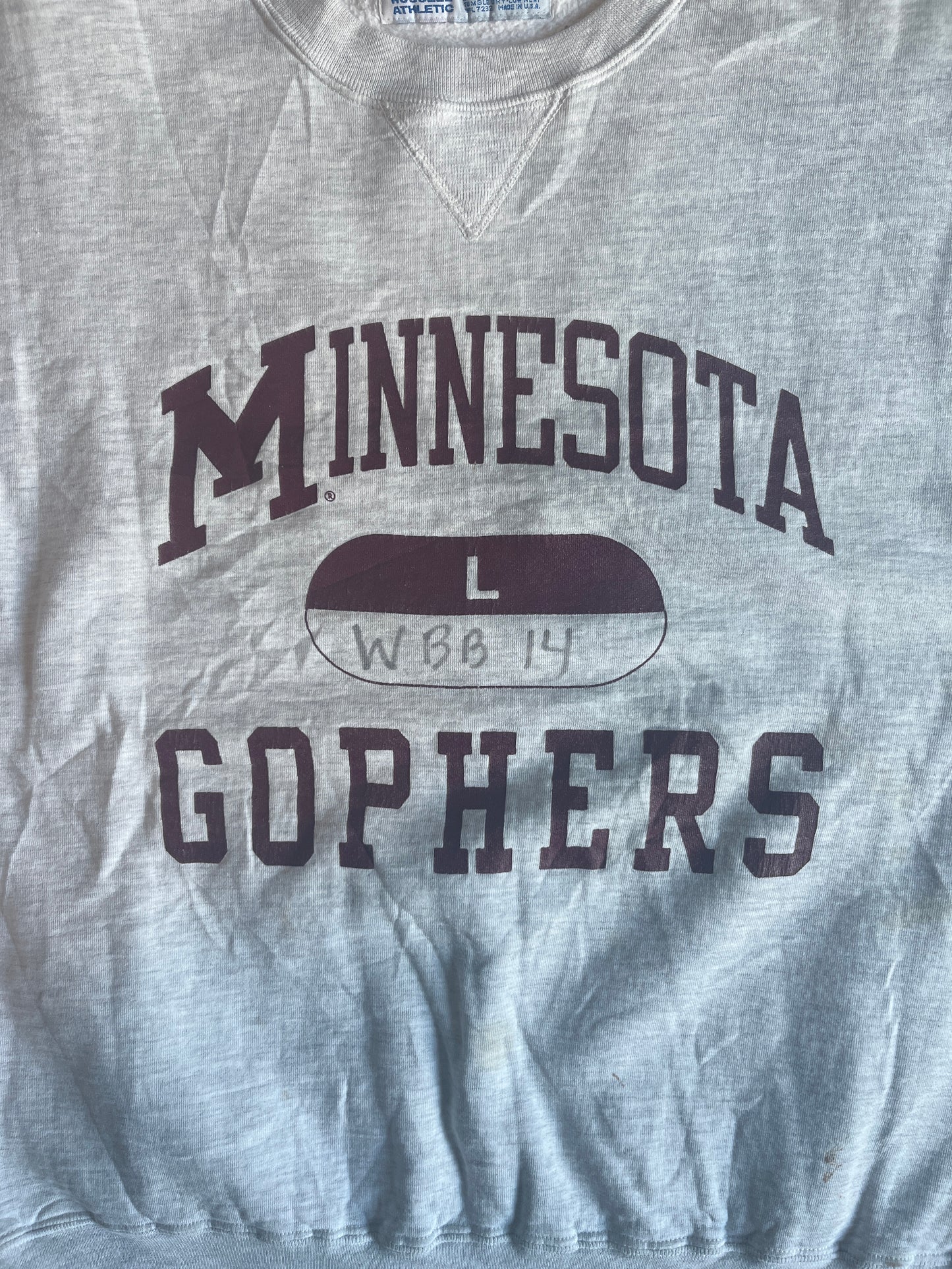 90's Russell Athletics Minnesota Gophers Crewneck Sweatshirt - Large - 23" x 26"