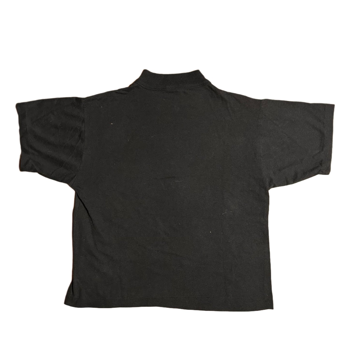 80/90’s(?) La Playa Mock Neck Black Boxy Cropped Blank Tshirt - Small - 18” x 21”