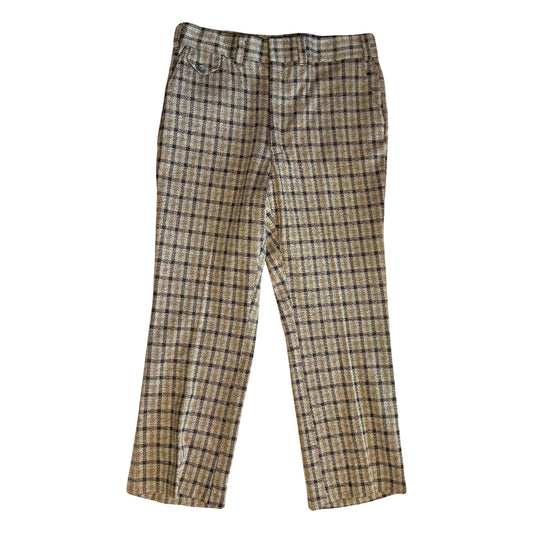 70/80's Plaid Checkered Dress Pants - 34" x 28"