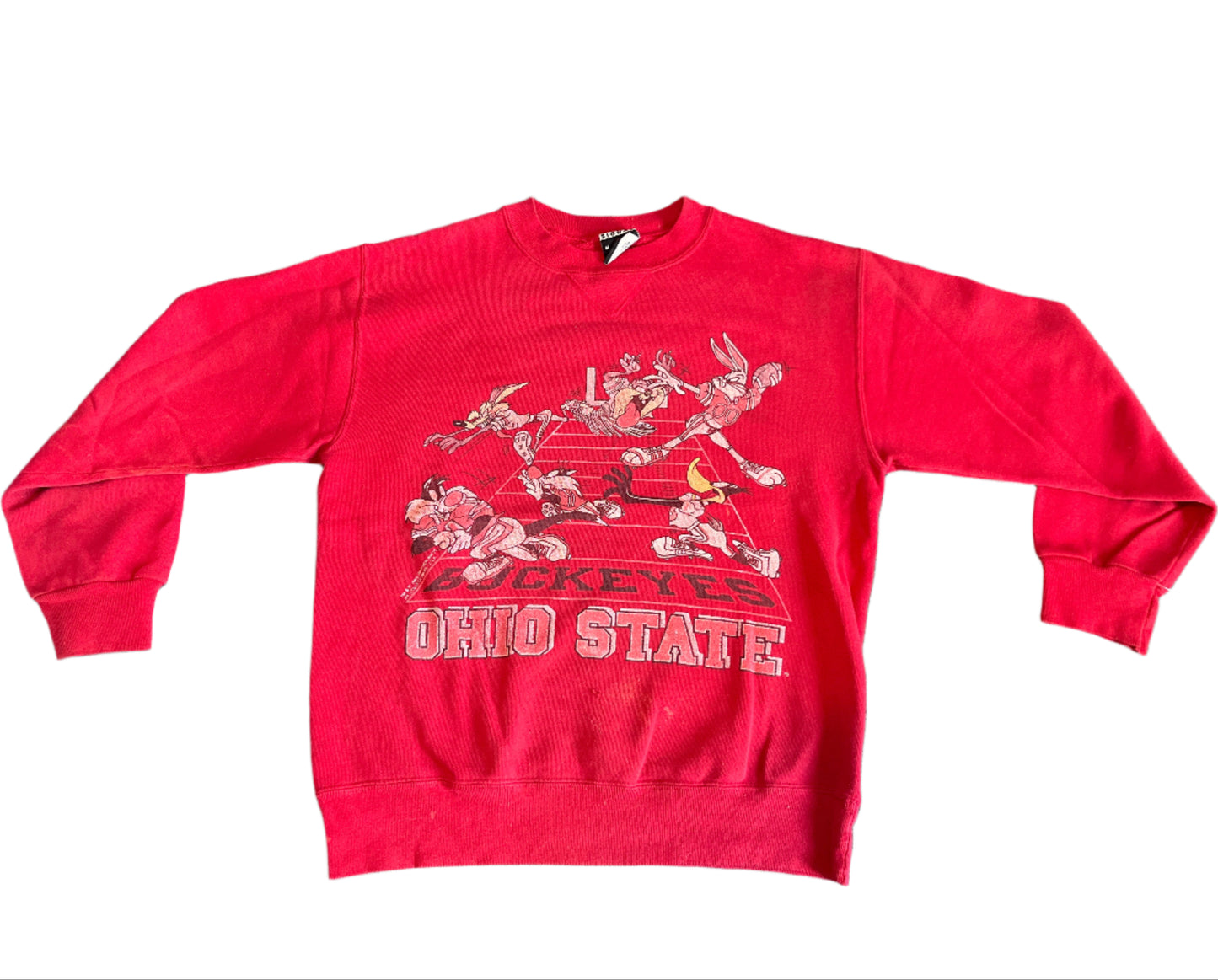 90's Signal Sport Ohio State Buckeyes College University Looney Tunes Crewneck Sweatshirt - Medium - 20" x 24"