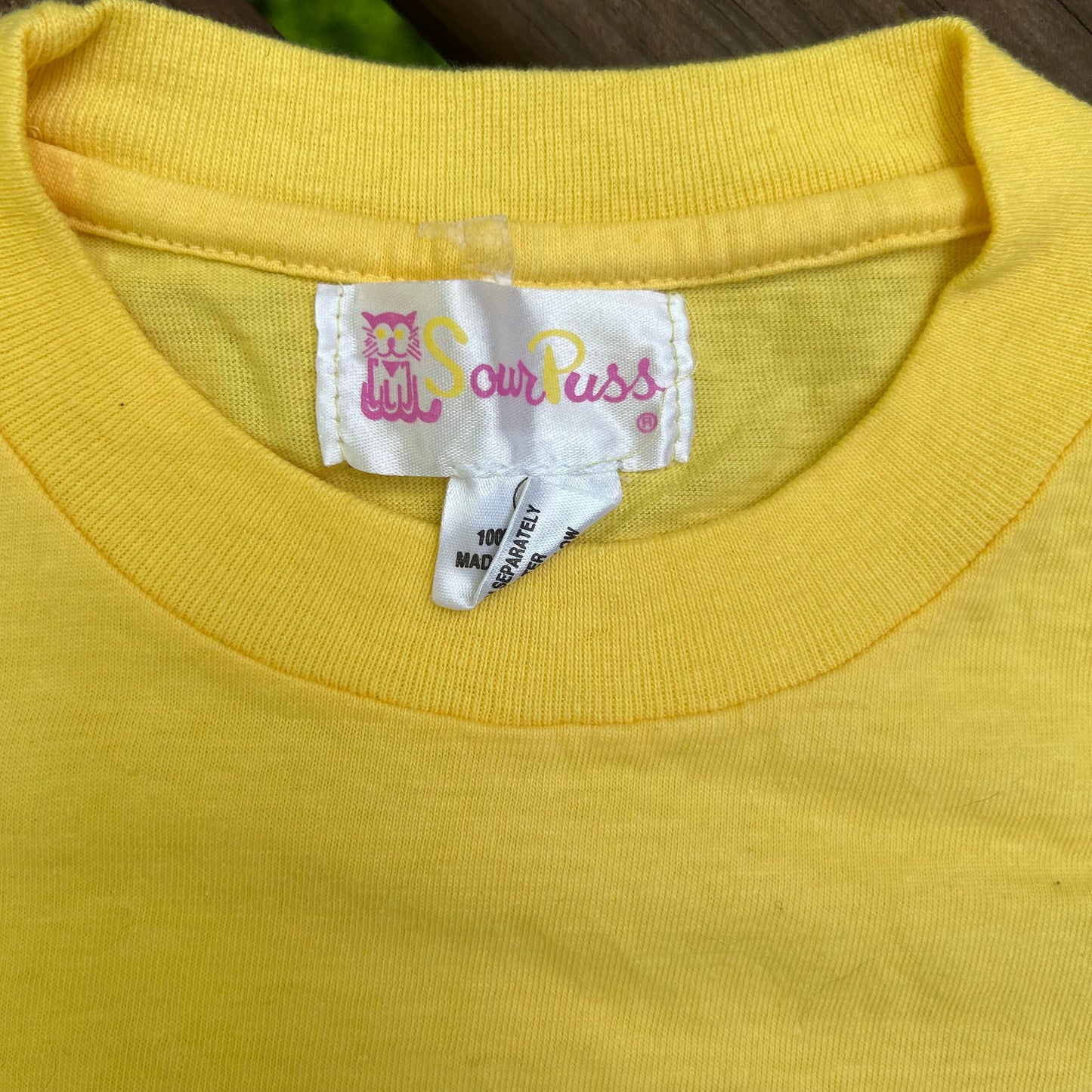 Sour Puss Blank Yellow Pocket Tshirt - XSmall - 15” x 21”