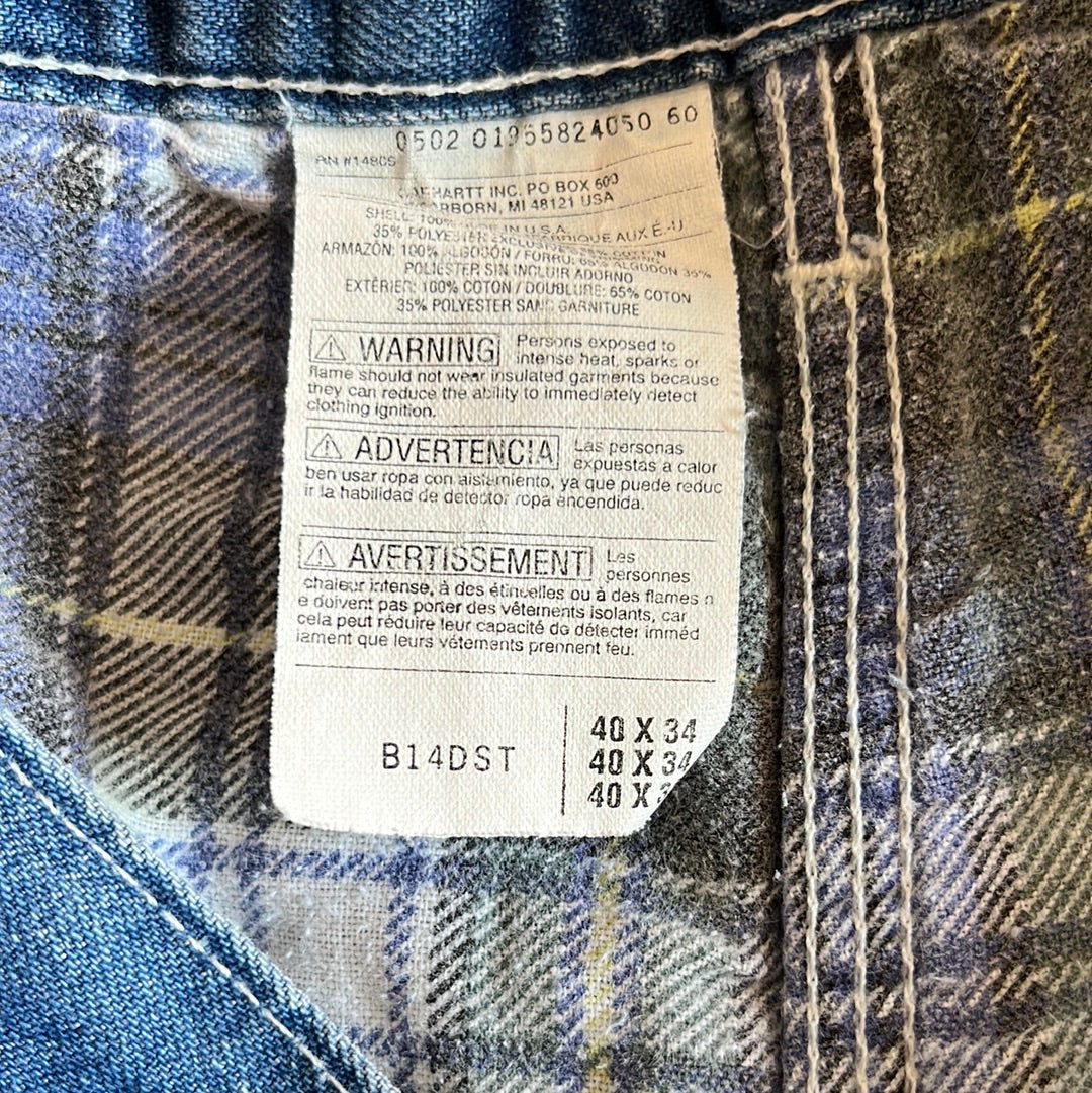 Carphartt Flannel Lined Carpenter Jeans - 38” x 32”