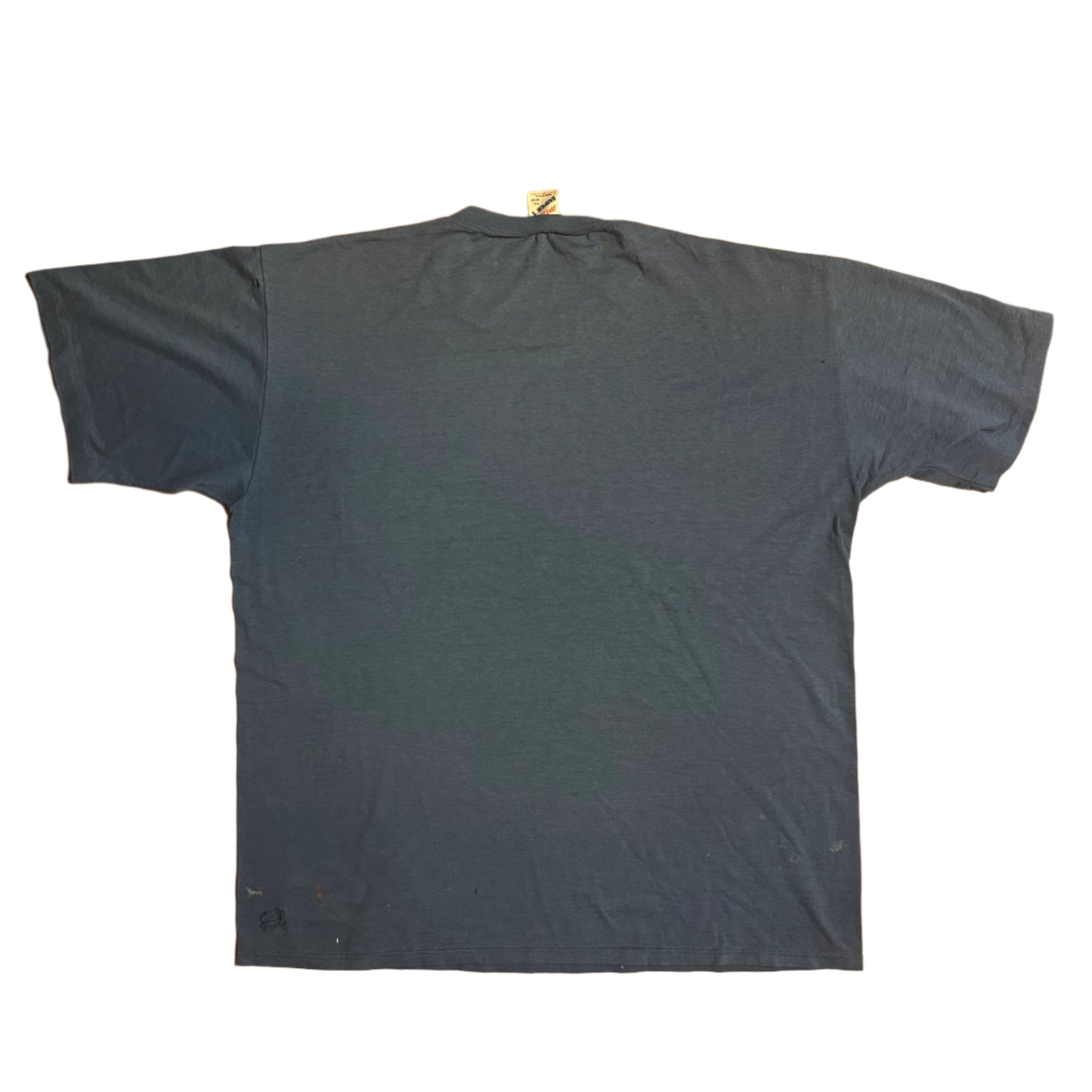 90’s Jerzees Super T Single Stitch Blank Distressed Painter Royal Blue Pocket Tshirt - XLarge - 25” x 29”