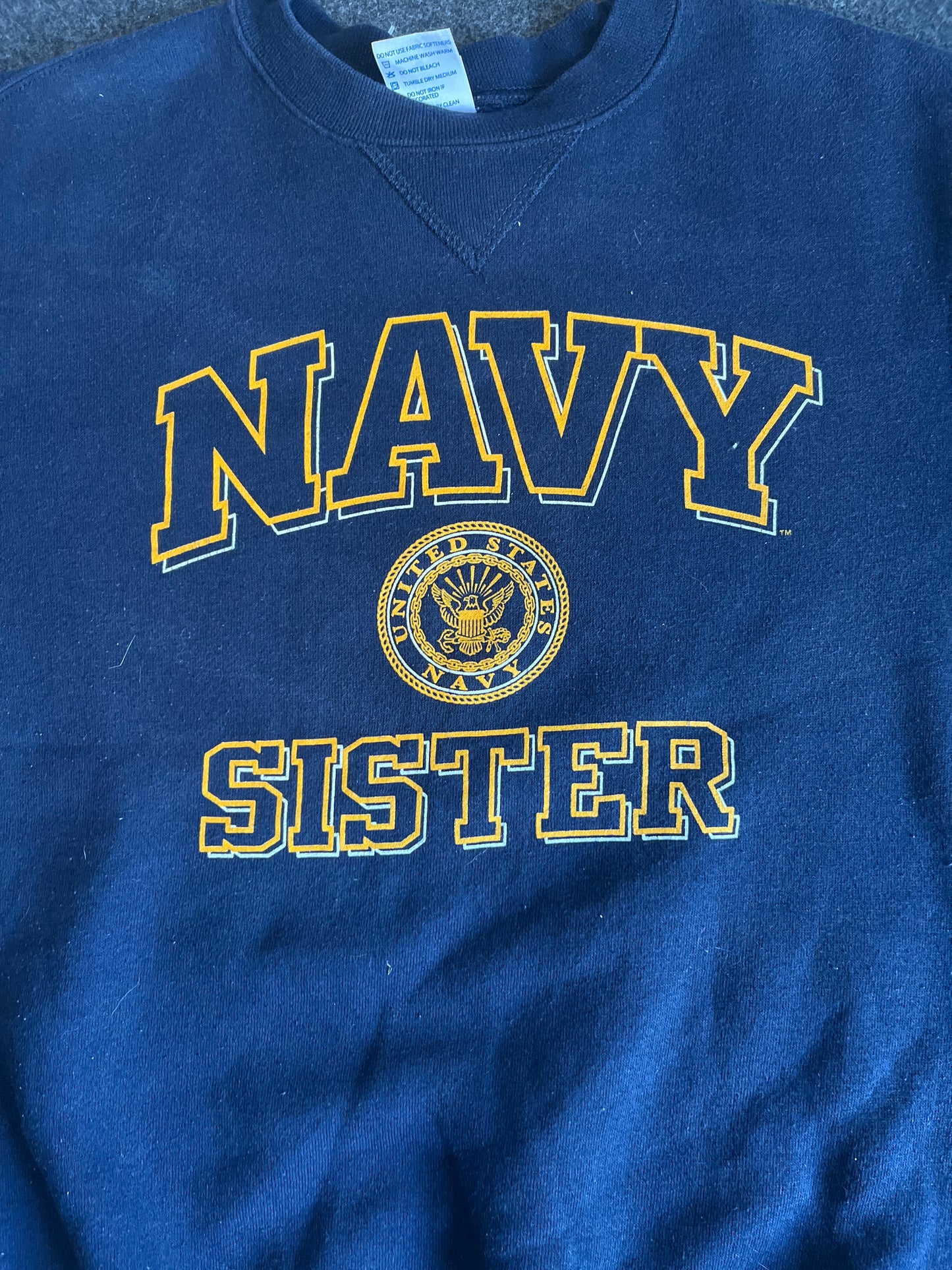 Soffee Navy Sister Crewneck Sweatshirt - Medium - 21.5" x 25"