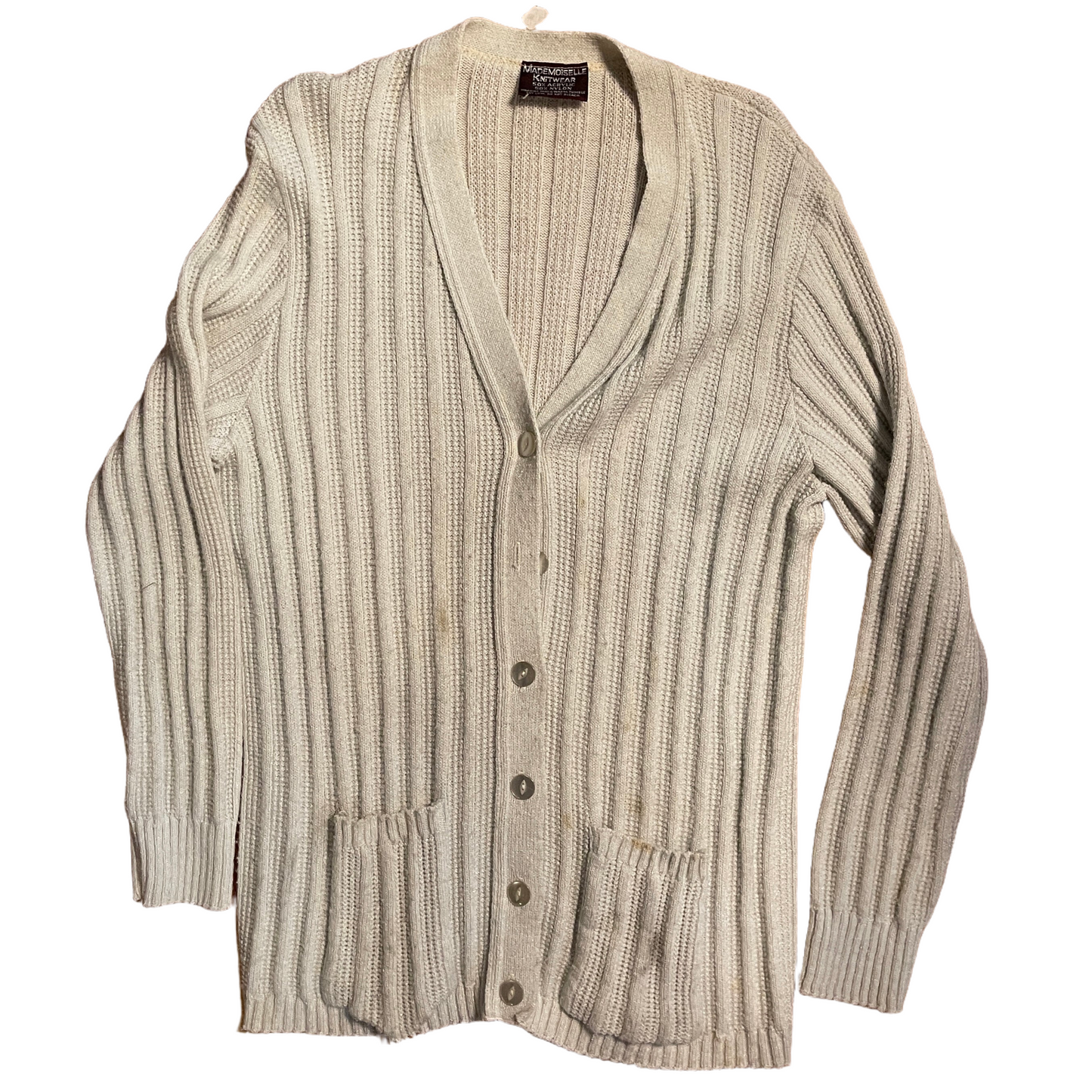 80's Mademoiselle Acrylic Nylon Cardigan - Medium - 20” x 30”