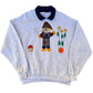 90’s Autumn Scarecrow Collared Crewneck Sweatshirt - Large - 23" x 25"