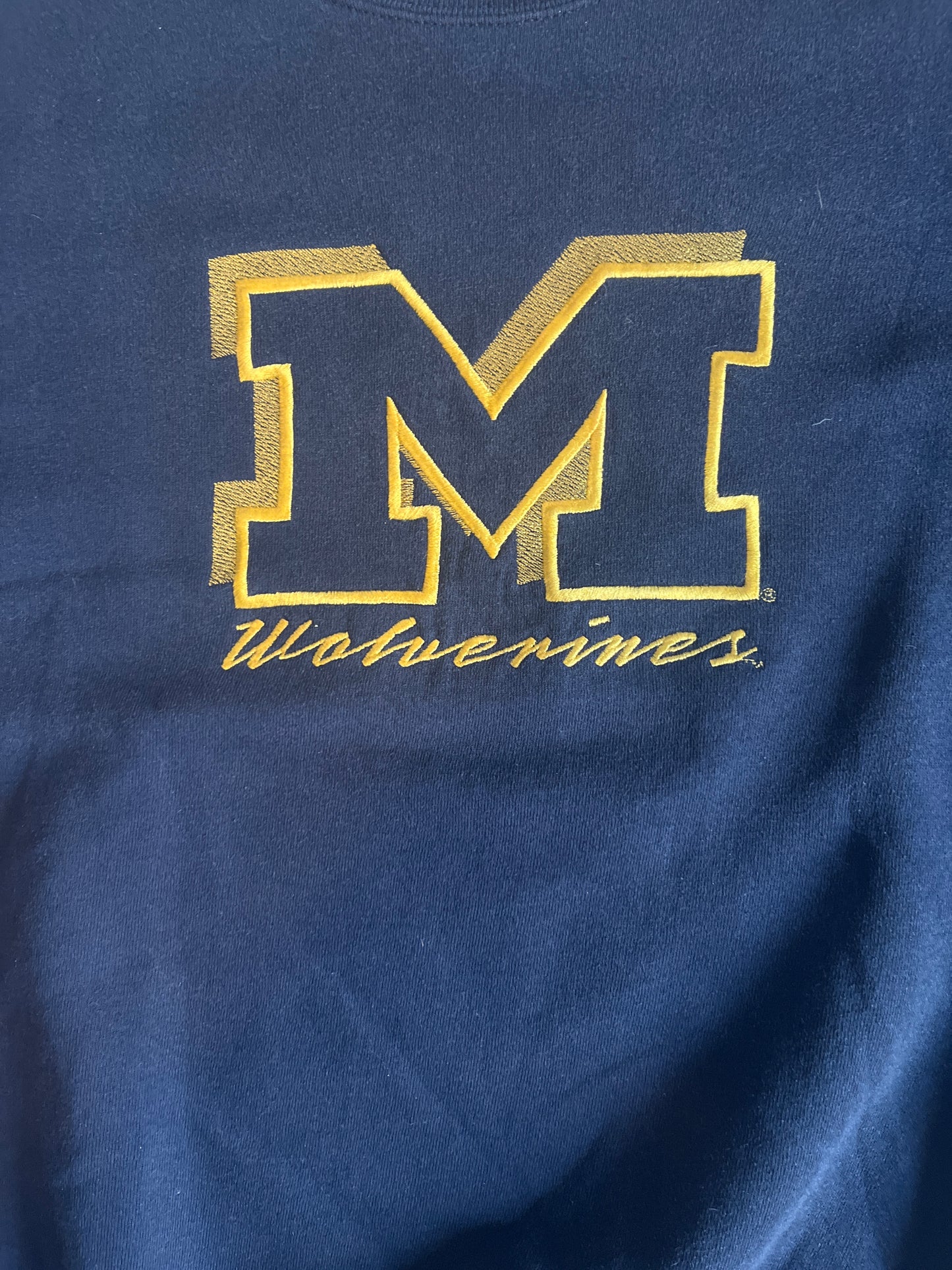 90's Simply for Sports Michigan University Wolverines Crewneck Sweatshirt - Large - 23.5" x 28"