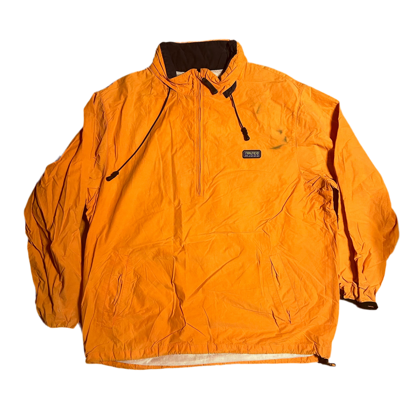 Nautica H2000 Orange Windbreaker Rain Coat Jacket - XLarge - 27” x 31”