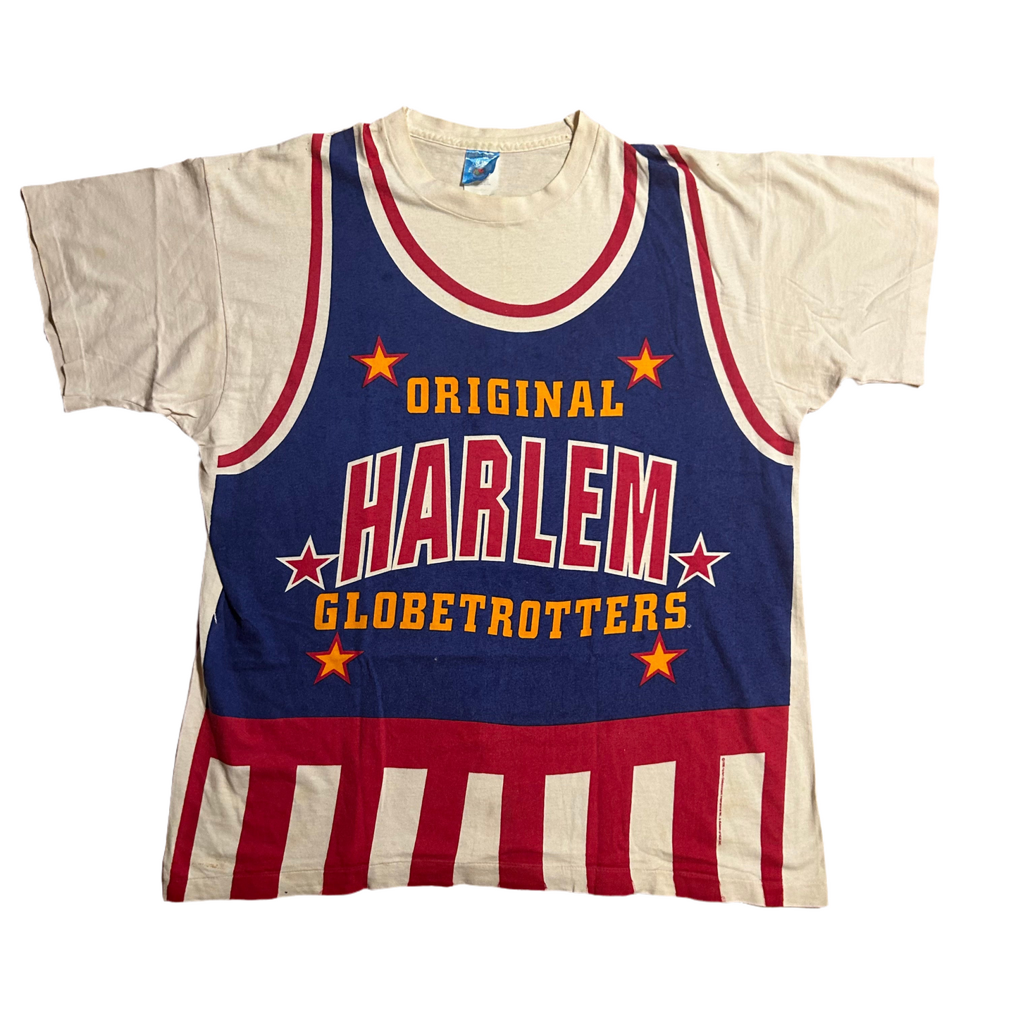 90’s FOTL Original Harlem Globetrotters Jersey Tshirt - XLarge - 24” x 30”