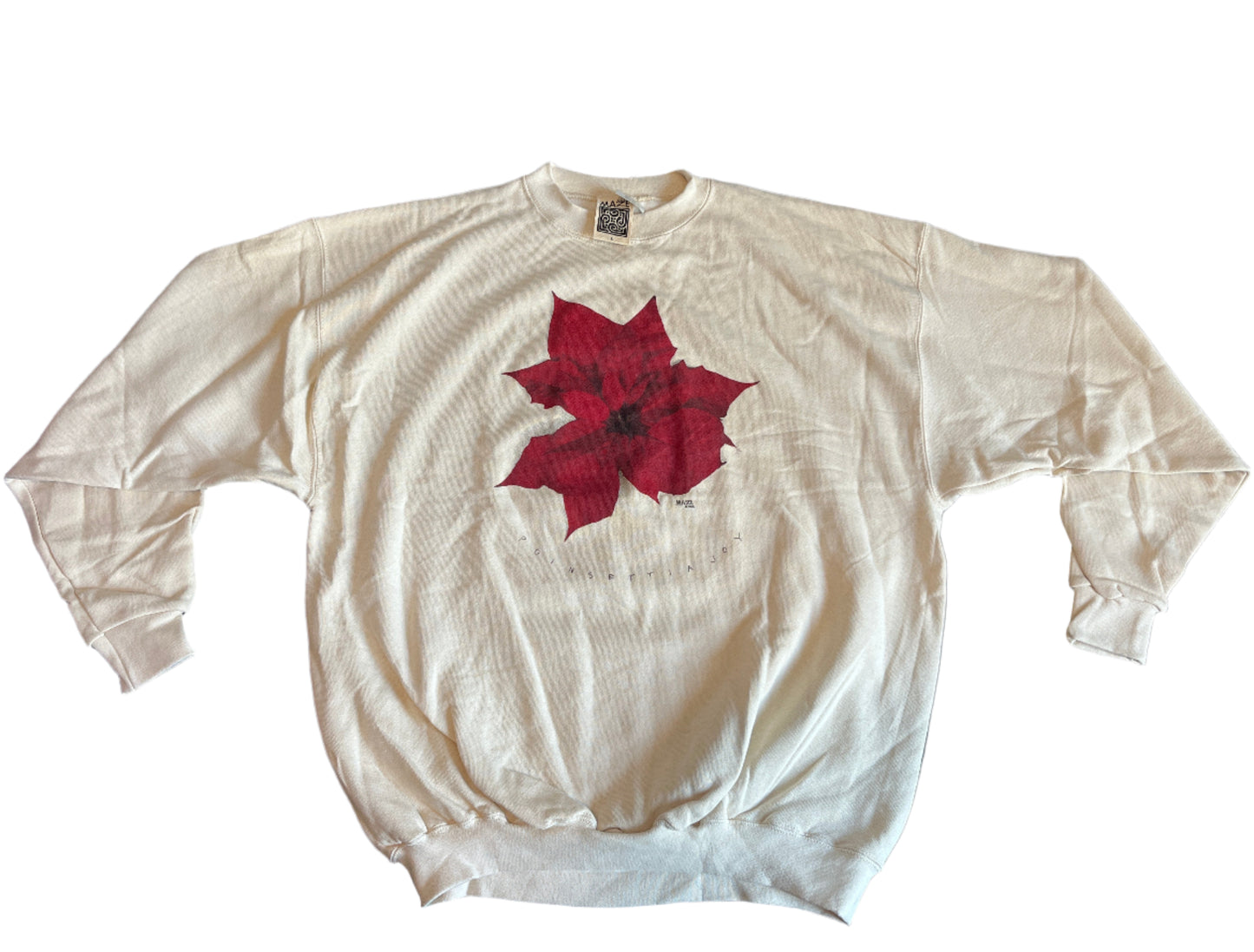 Maze Poinsettia Joy Crewneck Sweatshirt - XLarge - 25.5" x 29"