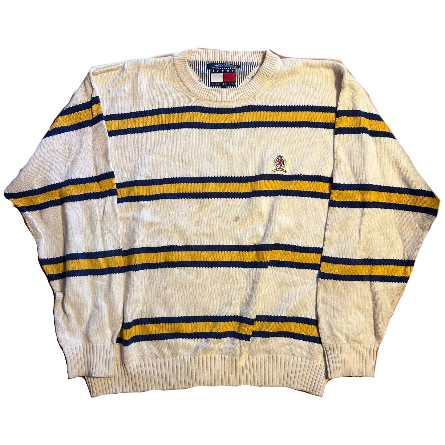 Tommy Hilfiger Cotton Striped Sweater - XLarge - 26” x 26”