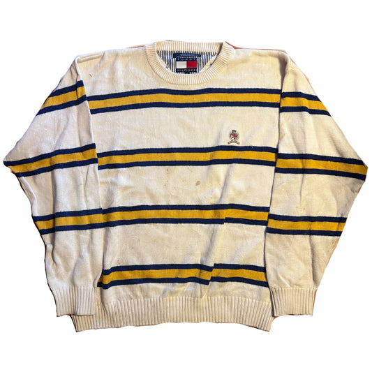 Tommy Hilfiger Cotton Striped Sweater - XLarge - 26” x 26”