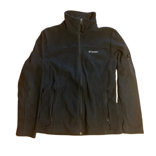 Columbia Black Fleece Zip Up Jacket - Small - 18” x 23.5”