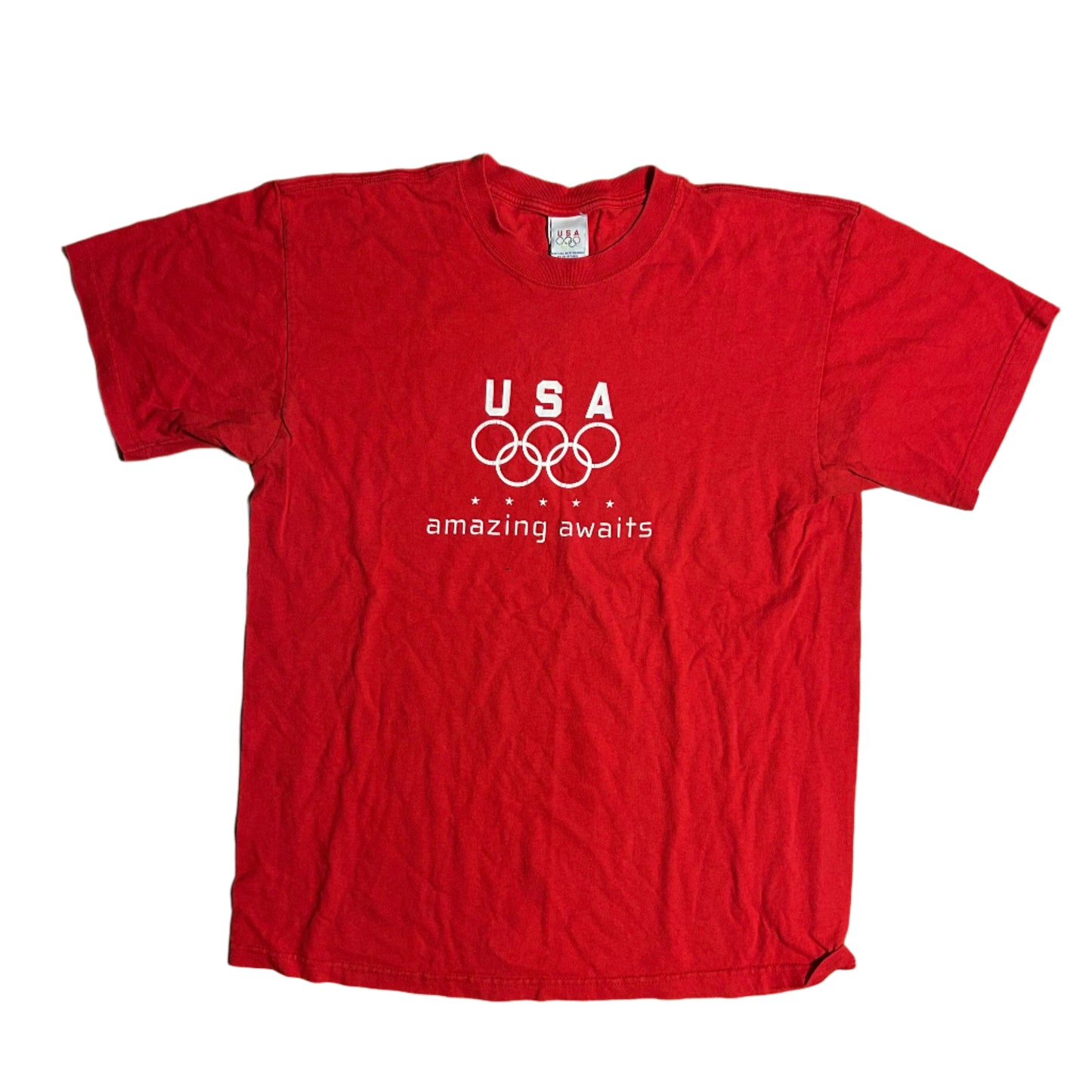 USA XP Apparel Amazing Awaits Red Olympic Tshirt - Medium - 21” x 28”