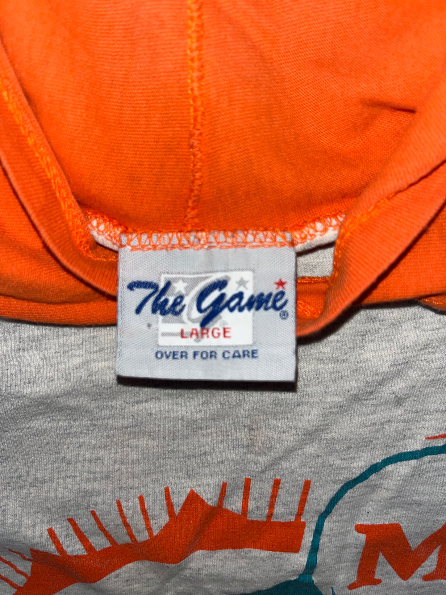 80/90's The Game Miami Dolphins Hooded Sweatshirt - XLarge - 24" x 26"