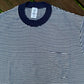 90’s Polo Striped Blank Navy Tshirt - Large - 22” x 32”