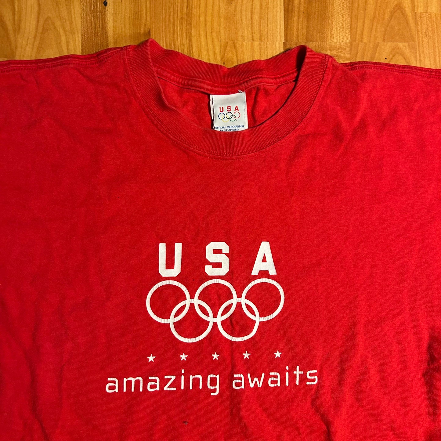 USA XP Apparel Amazing Awaits Red Olympic Tshirt - Medium - 21” x 28”