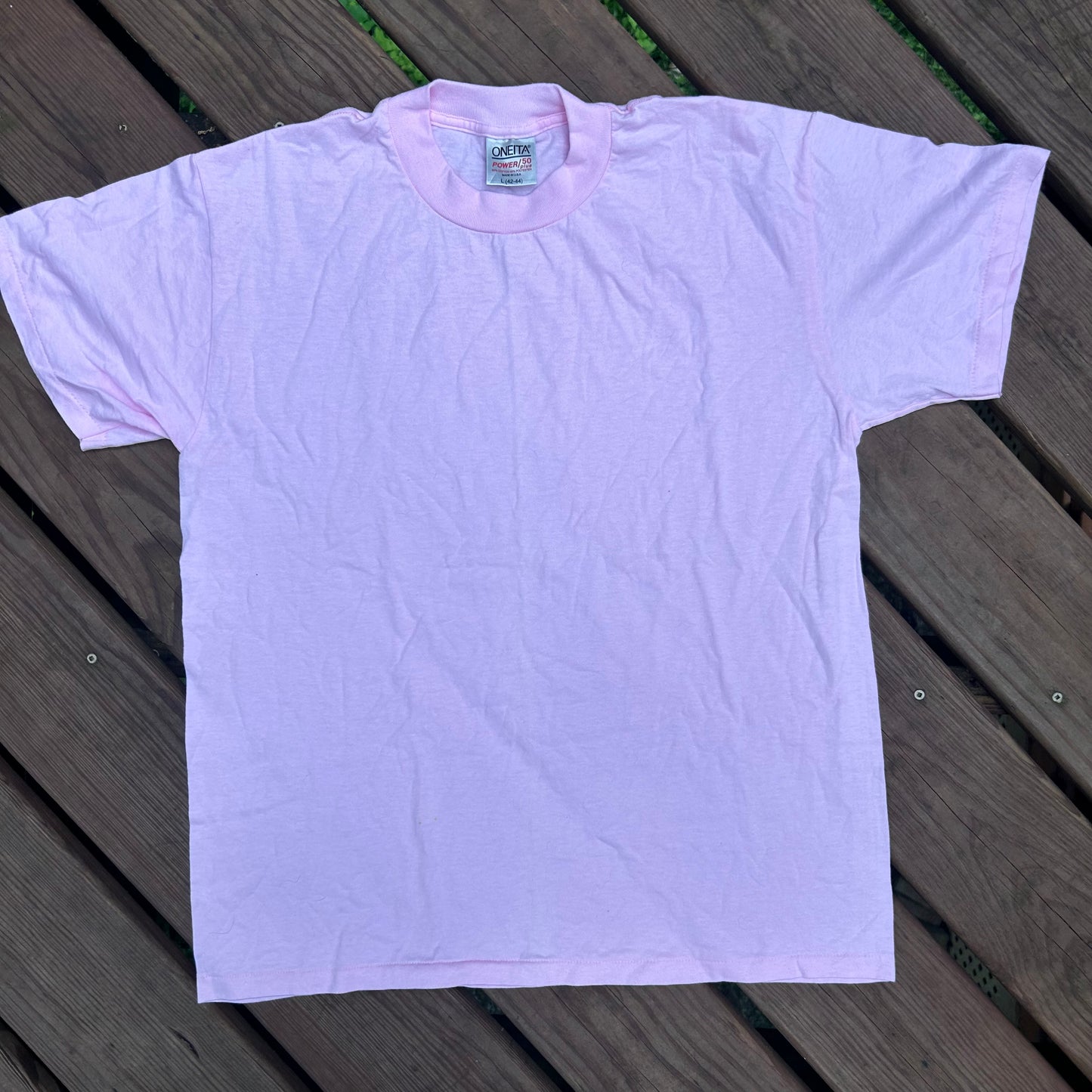 90’s Oneita Blank Pink Tshirt - Medium - 21” x 27.5”