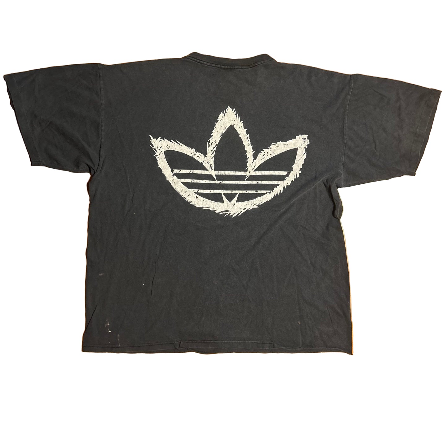 90’s Adidas Basketball Logo Navy Distressed Tshirt - XLarge - 26” x 28”