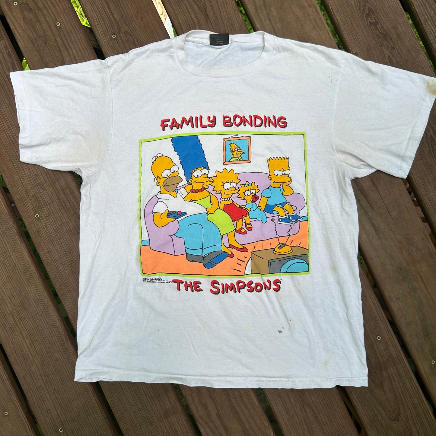 90’s The Simpsons Family Bonding Tshirt - Large - 22” x 28”