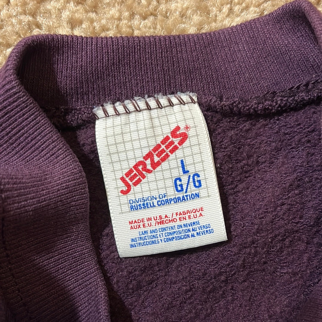 90’s Jerzees Blank Plum Crewneck Sweatshirt - Medium - 20” x 26”