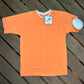 90’s FOTL NWT Double Sleeved Orange Grey Blank Tshirt - Medium - 21” x 30”