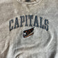 00's 7Logo Capitals Hockey Grey Crewneck Sweatshirt - XLarge - 26" x 30"